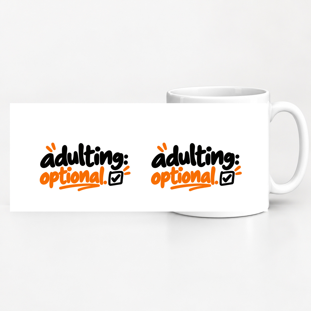 Tasse „adulting optional.“ Tasse „adulting optional.“