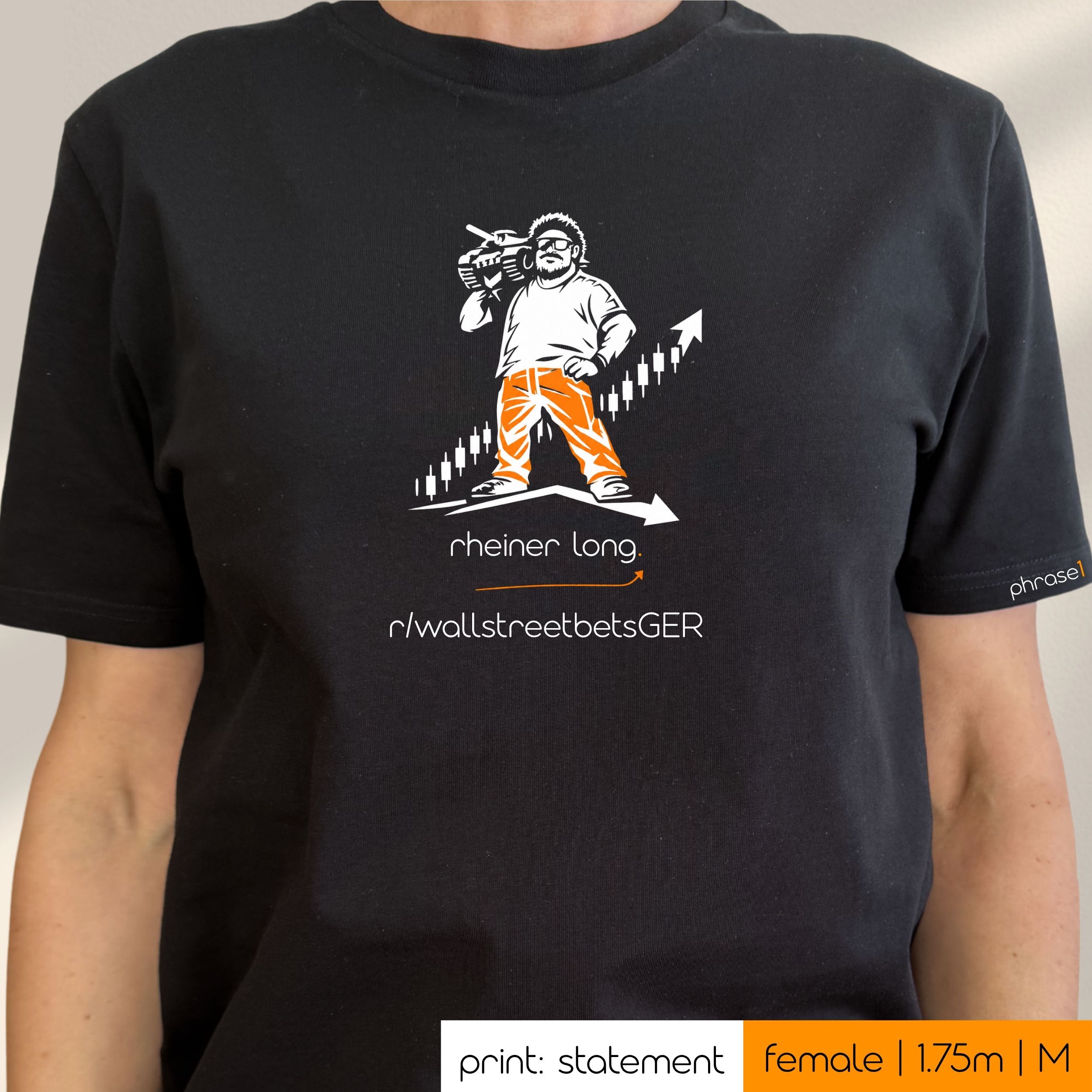 Premium T-Shirt mit Spruch "rheiner long." und Visual Premium T-Shirt mit Spruch "rheiner long." und Visual