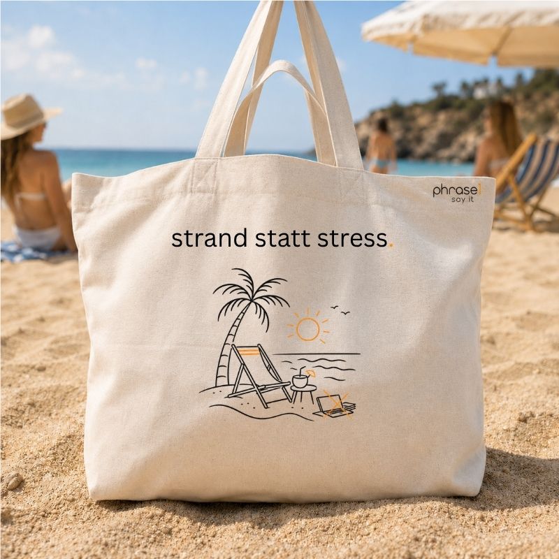 Premium Shopper mit Spruch „strand statt stress."