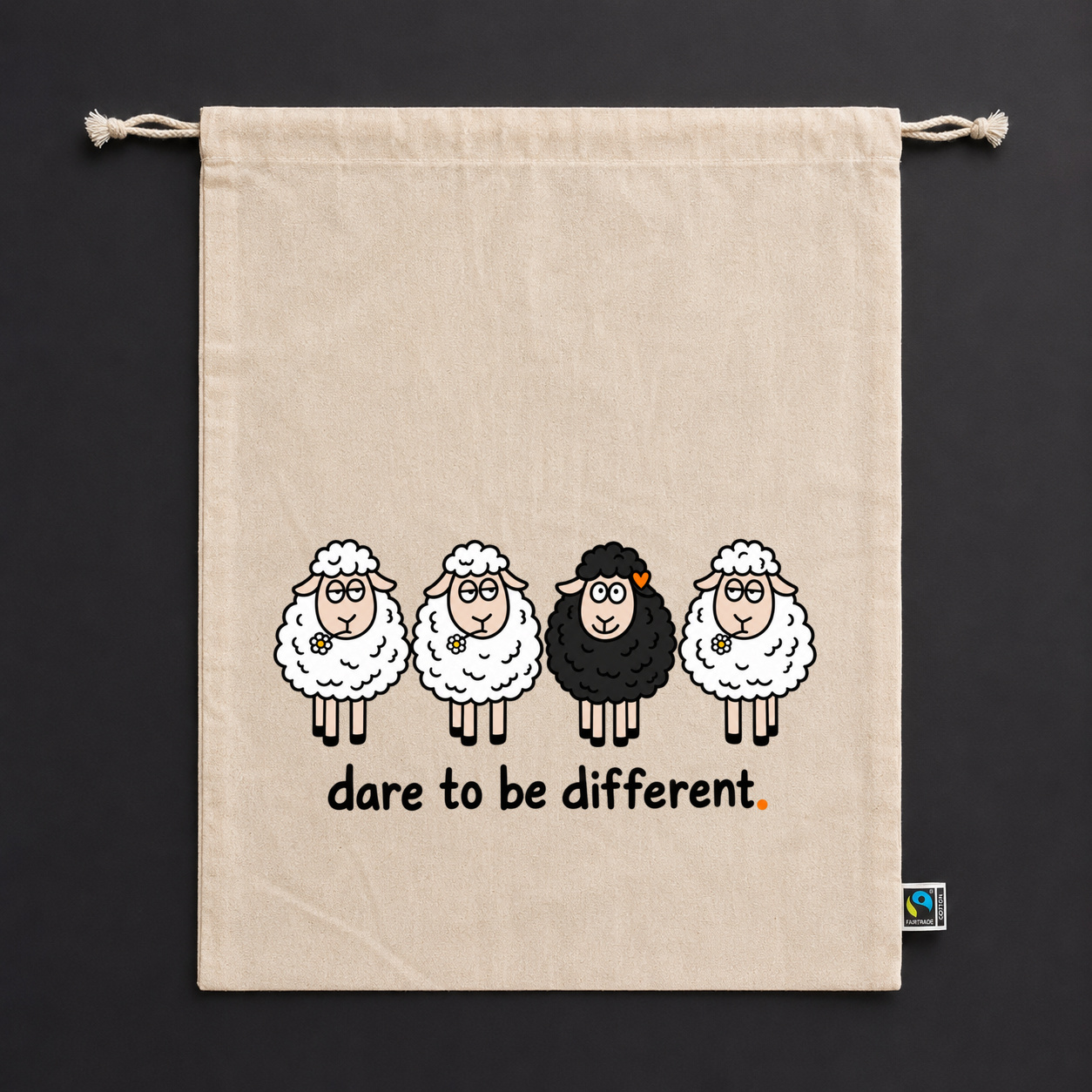 Zuziehbeutel „dare to be different.“