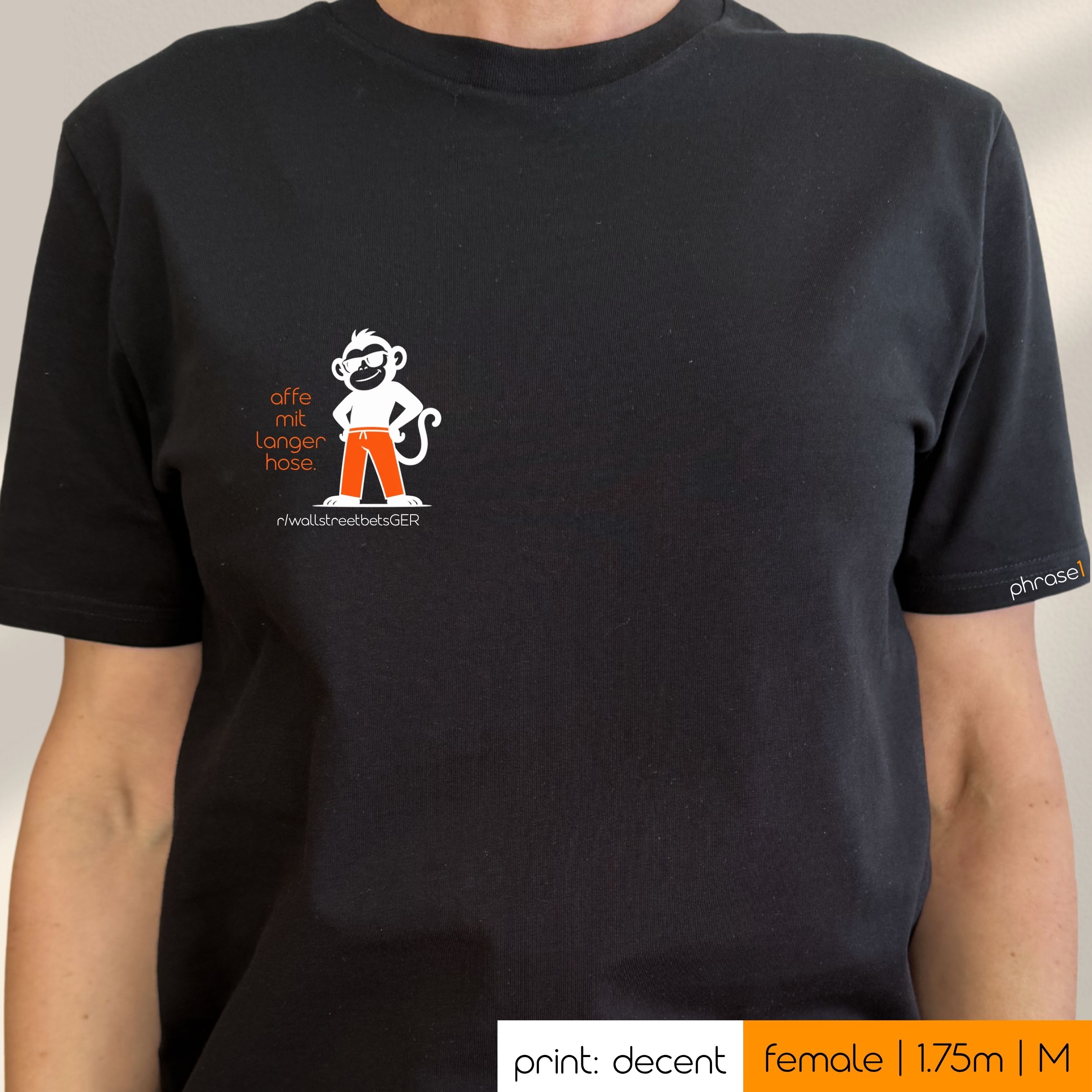 Premium T-Shirt mit Spruch "affe mit langer hose." und visual Affe Premium T-Shirt mit Spruch "affe mit langer hose." und visual Affe