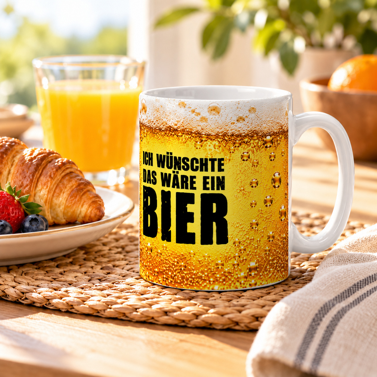Tasse „ich wünschte das wäre ein bier.“
