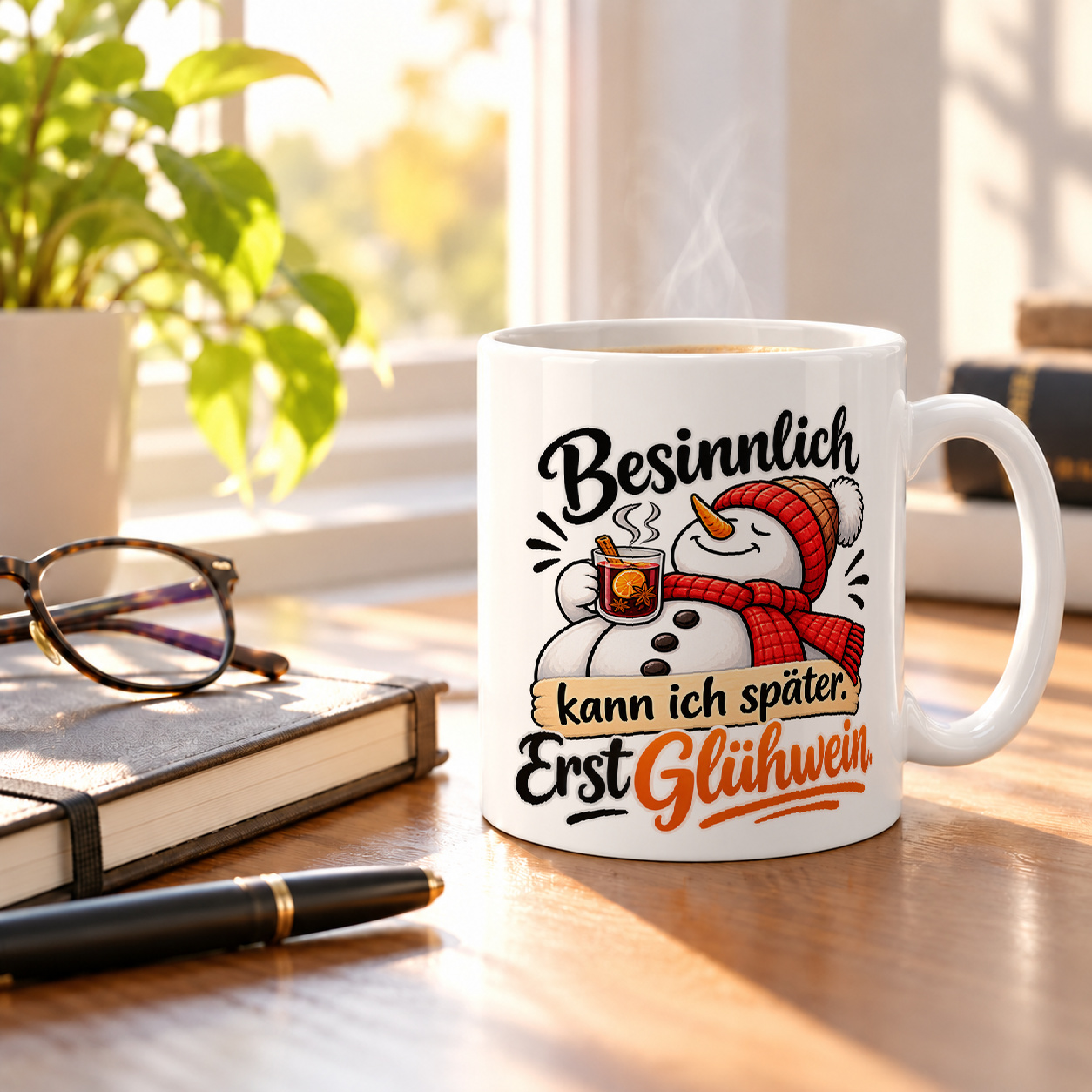 Tasse „Besinnlich kann ich später. Erst Glühwein.“ Tasse „Besinnlich kann ich später. Erst Glühwein.“