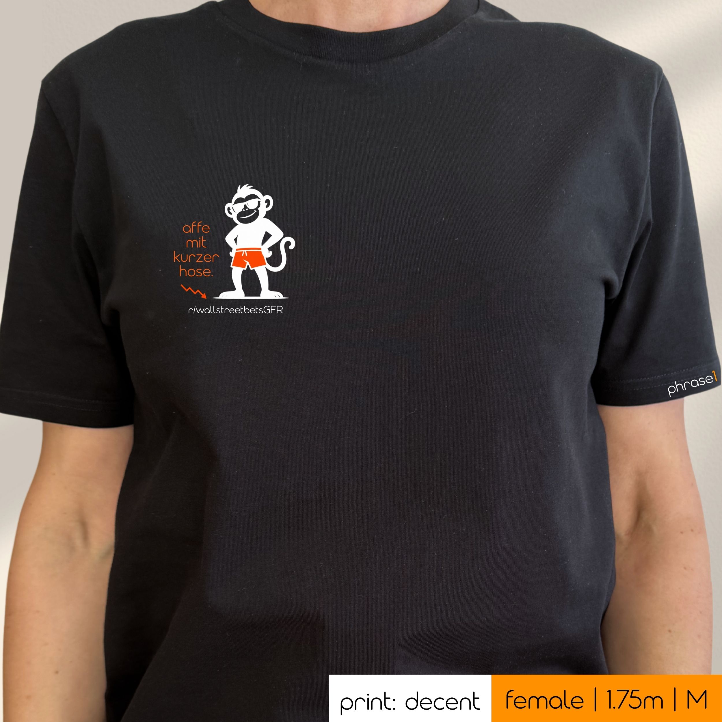 Premium T-Shirt mit Spruch "affe mit kurzer hose." und visual Affe Premium T-Shirt mit Spruch "affe mit kurzer hose." und visual Affe