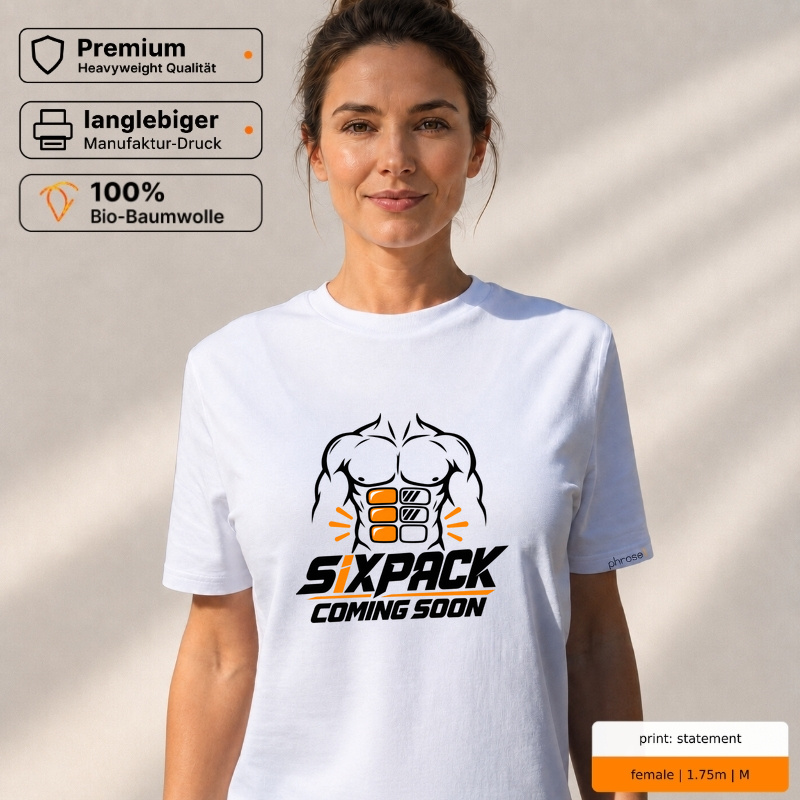 Premium T-Shirt „SIXPACK COMING SOON“