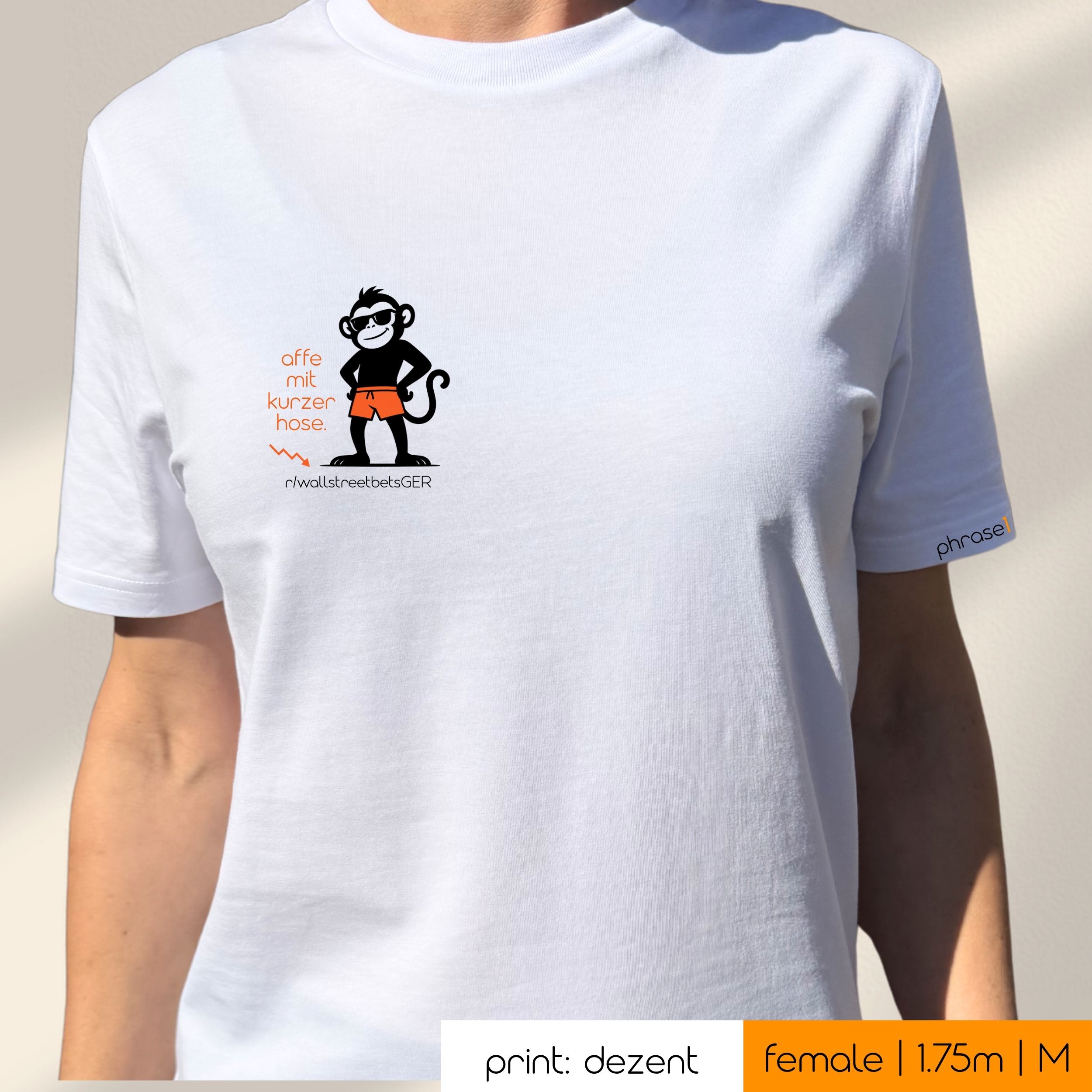 Premium T-Shirt mit Spruch "affe mit kurzer hose." und visual Affe Premium T-Shirt mit Spruch "affe mit kurzer hose." und visual Affe