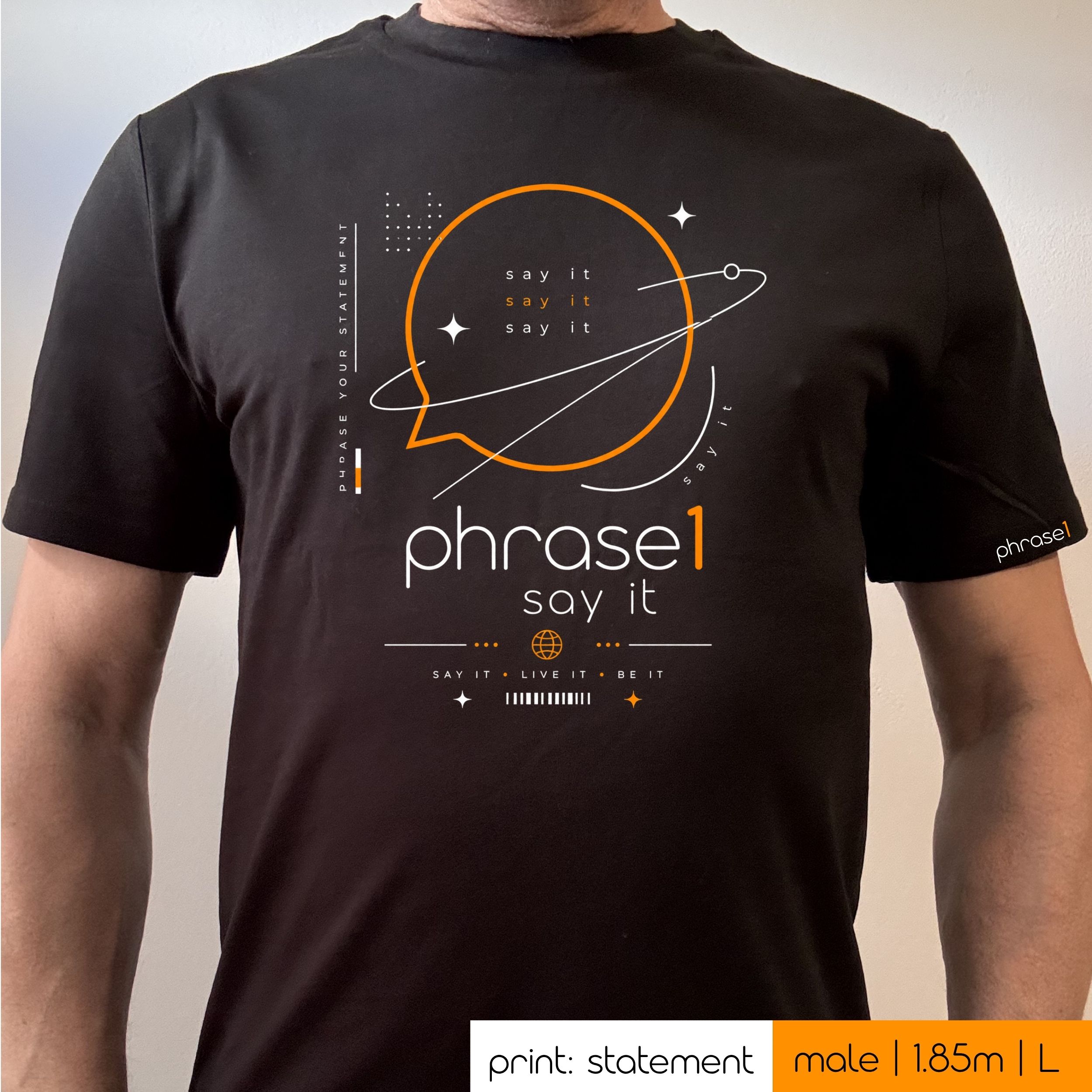 Premium T-Shirt mit Visual "p1 streetwear - orbit." Premium T-Shirt mit Visual "p1 streetwear - orbit."
