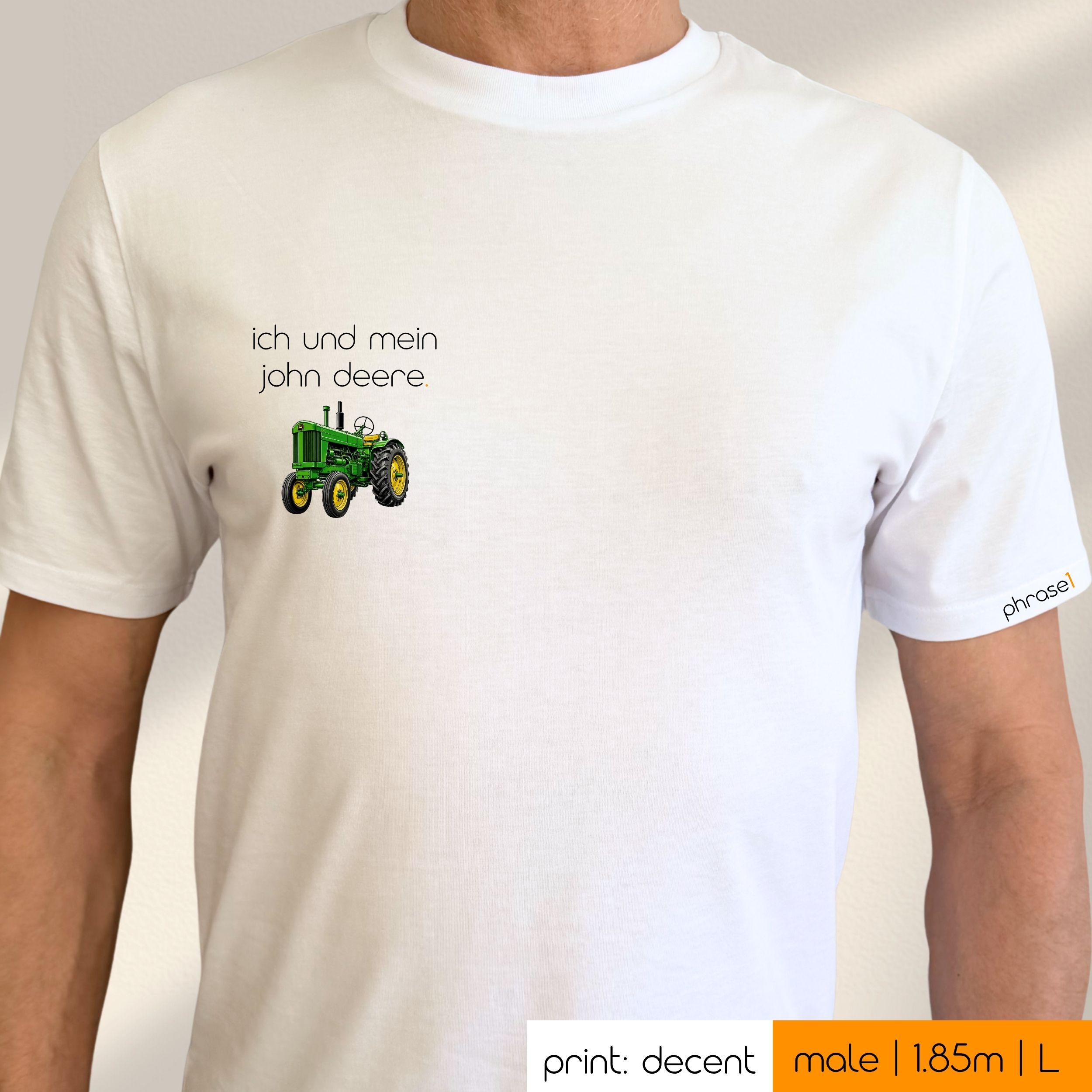 Premium T-Shirt mit Spruch "ich und mein john deere." und Visual Premium T-Shirt mit Spruch "ich und mein john deere." und Visual