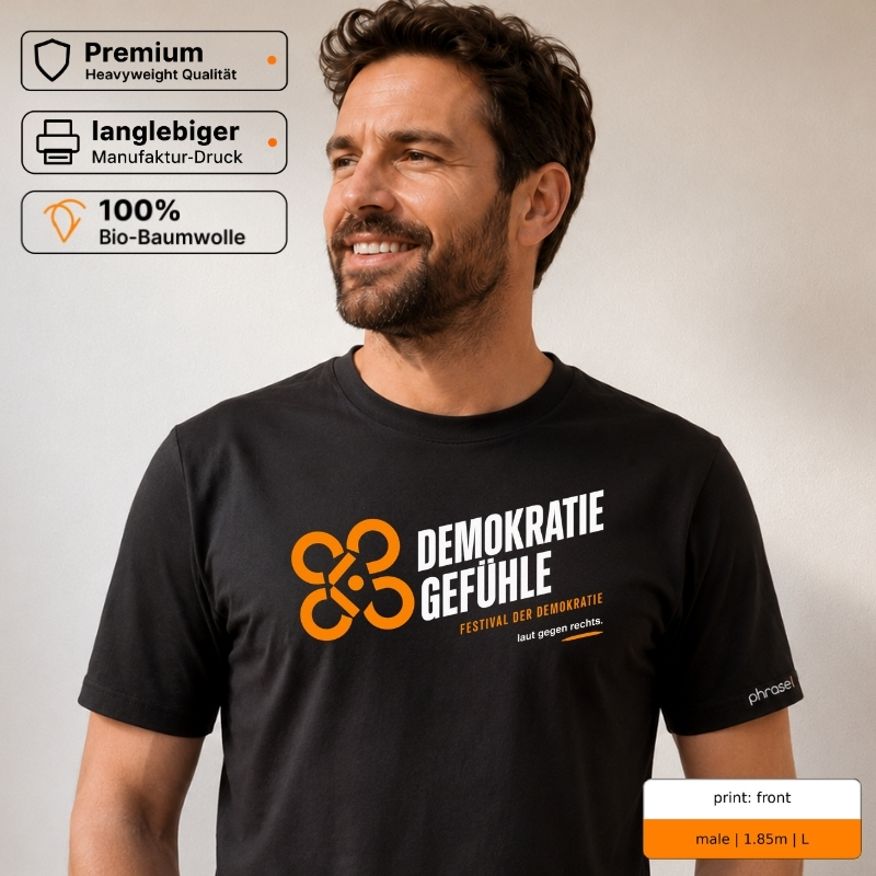 Aktions-T-Shirt „Demokratiegefühle“ – 5 € Spende für Gesicht Zeigen! Aktions-T-Shirt „Demokratiegefühle“ – 5 € Spende für Gesicht Zeigen!