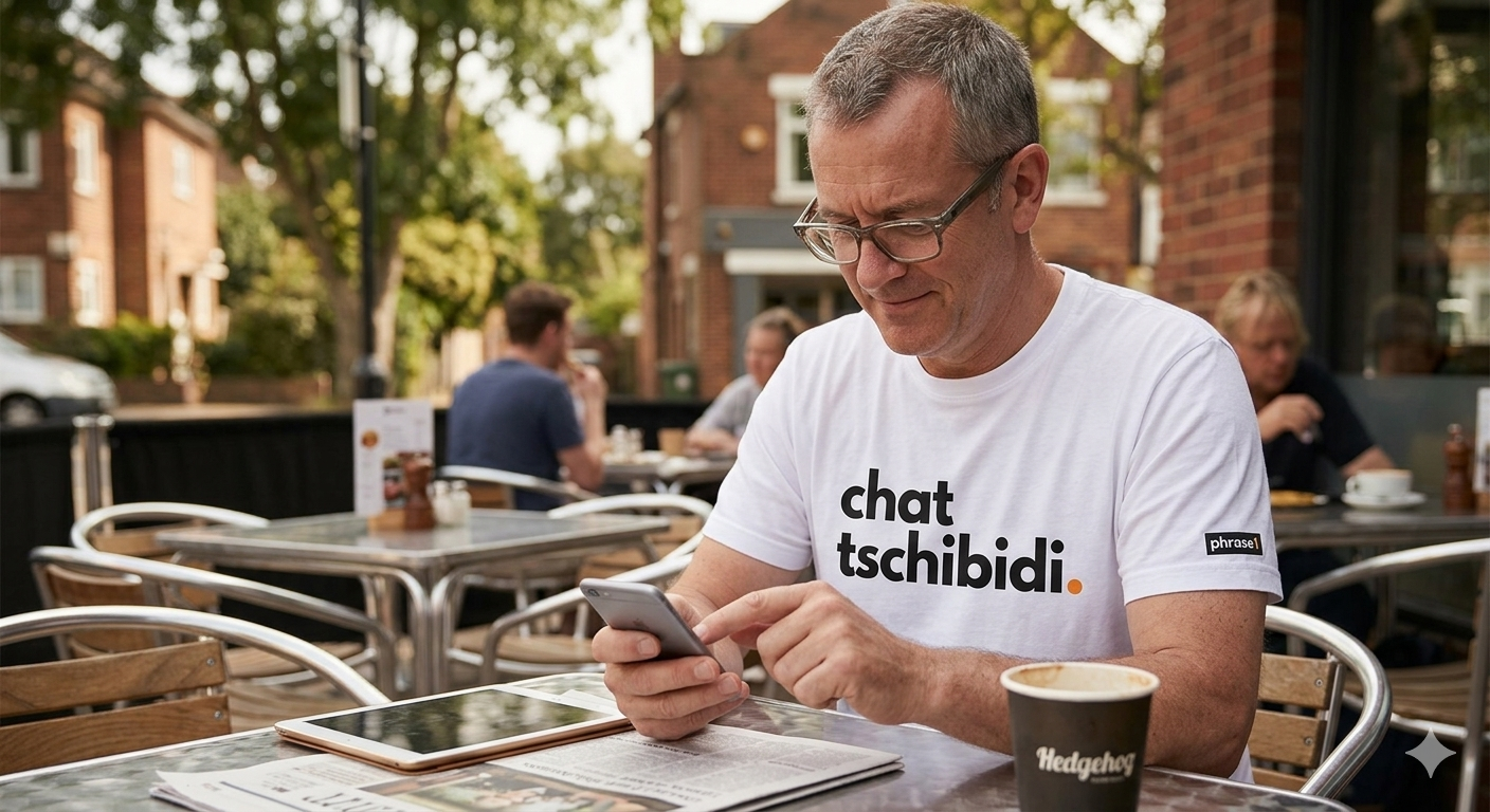 Premium T-Shirt mit Spruch "chat tschibidi."
