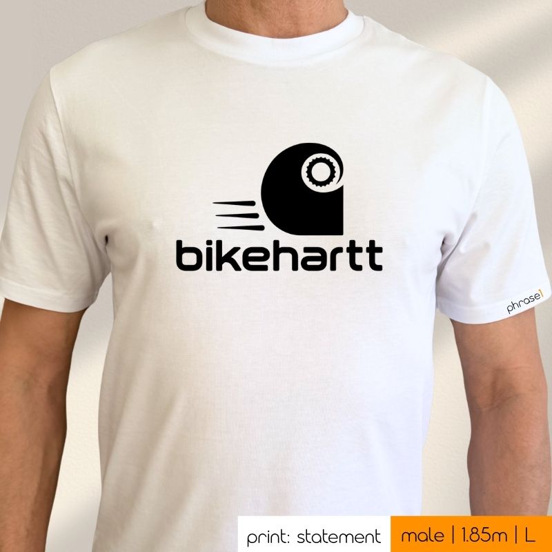 Premium T-Shirt mit Spruch „bikehartt" mit Visual