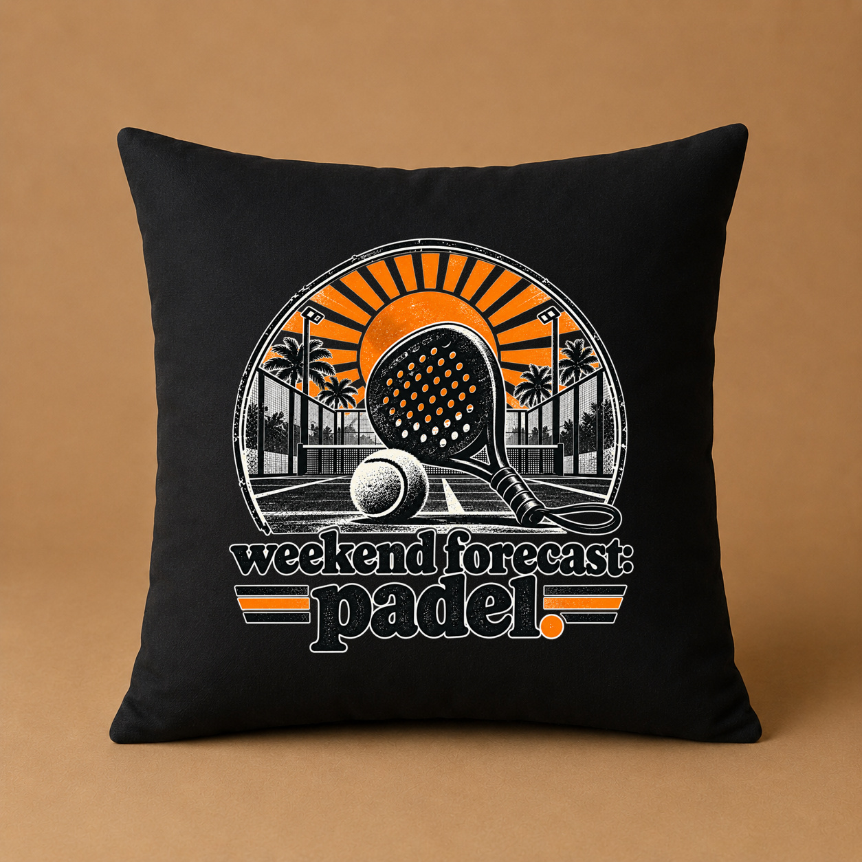 Kissenhülle „weekend forecast: padel.“