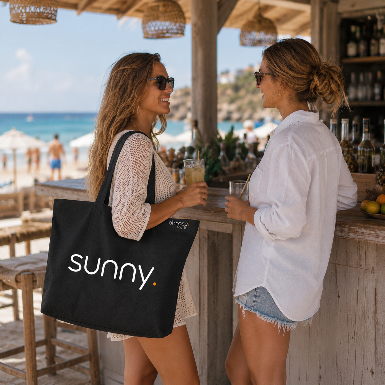 Premium Shopper mit Spruch „sunny."