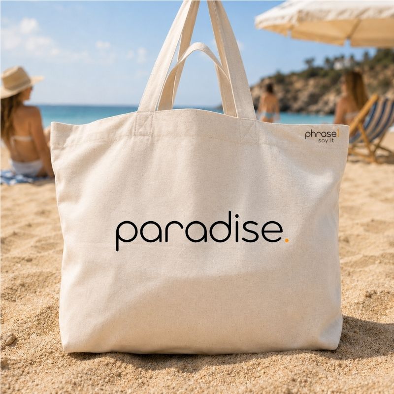 Premium Shopper mit Spruch „paradise."