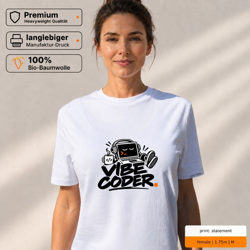 Premium T-Shirt "Coder mit Laptop"