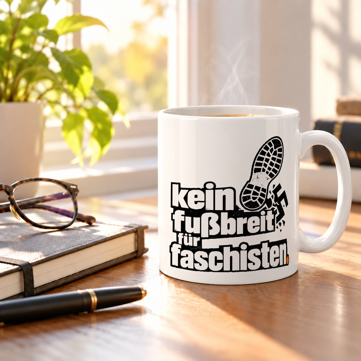 Tasse „kein fußbreit für faschisten.“ Tasse „kein fußbreit für faschisten.“