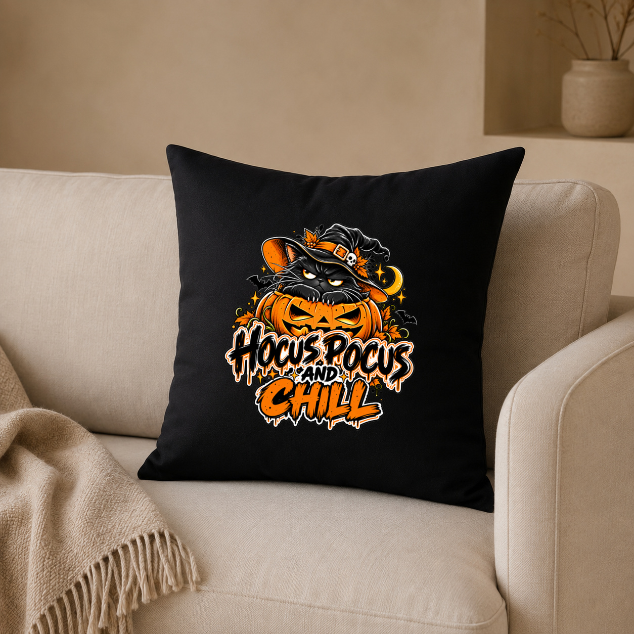 Kissenhülle „hocus pocus and chill.“