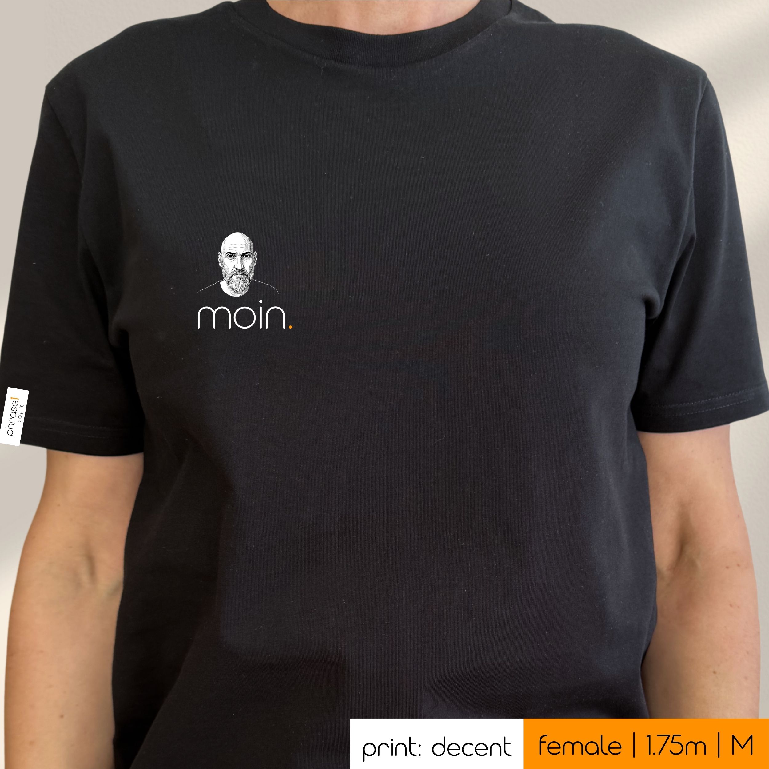 Premium T-Shirt mit Spruch "moin." und Visual nordic man Premium T-Shirt mit Spruch "moin." und Visual nordic man