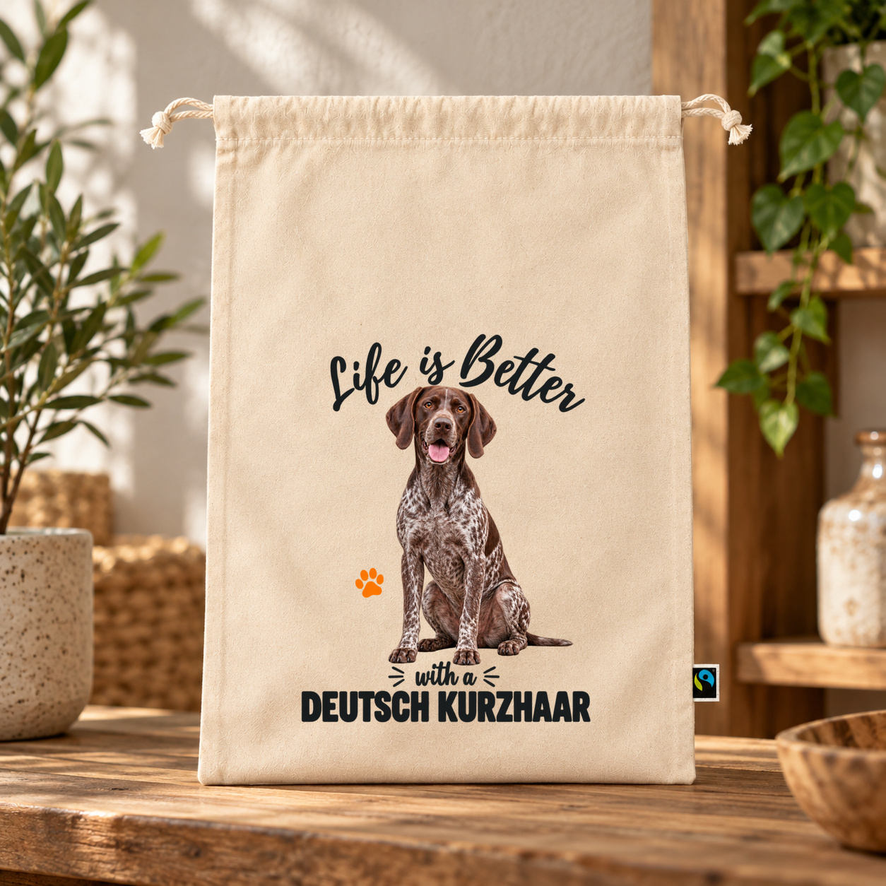 Life is Better with a Deutsch Kurzhaar – Zuziehbeutel