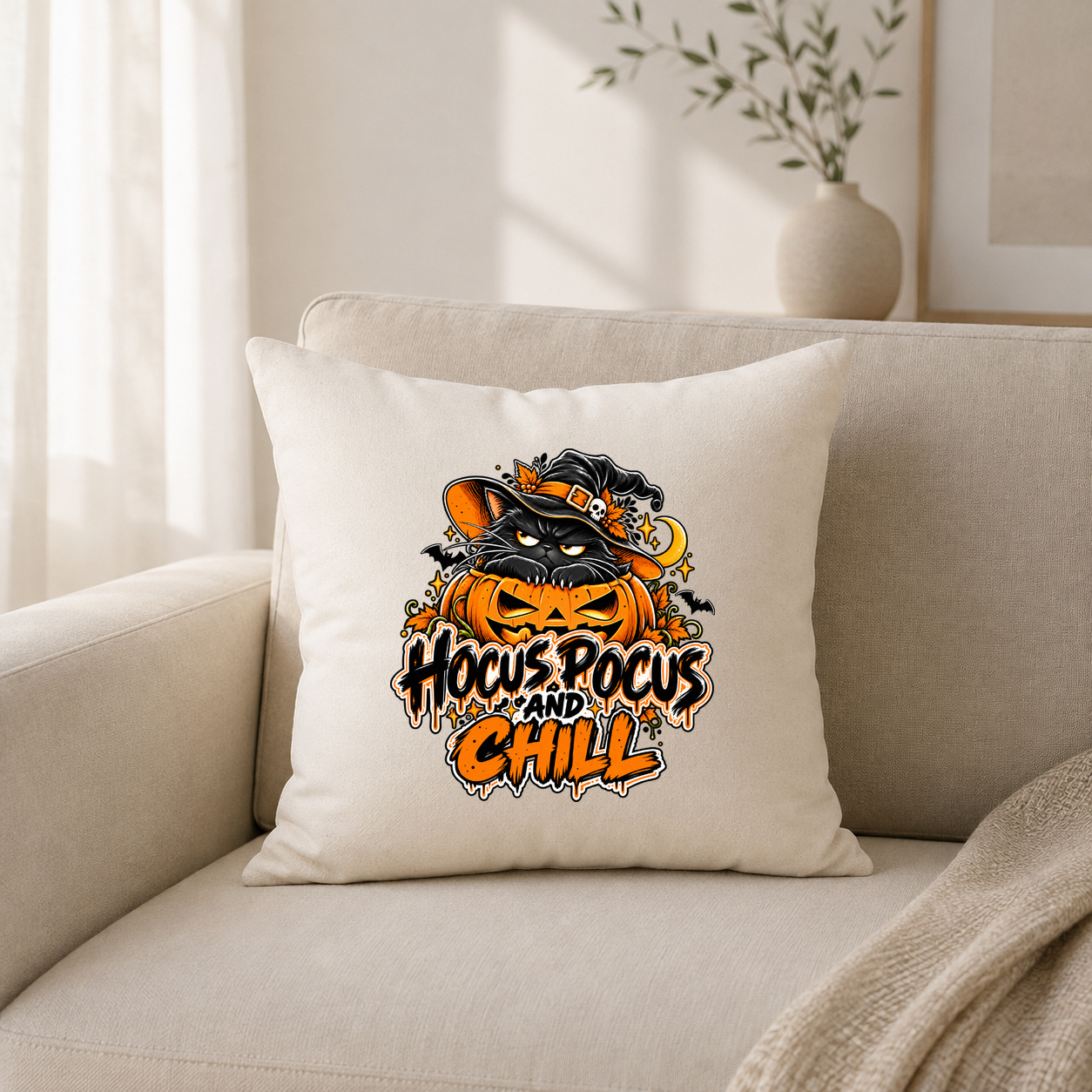 Kissenhülle „hocus pocus and chill.“