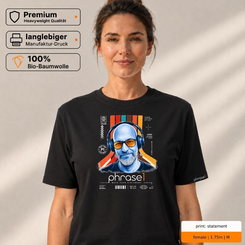 Premium T-Shirt mit Front- und Rückenprint „wear your statement / PHRASE1 Supply“