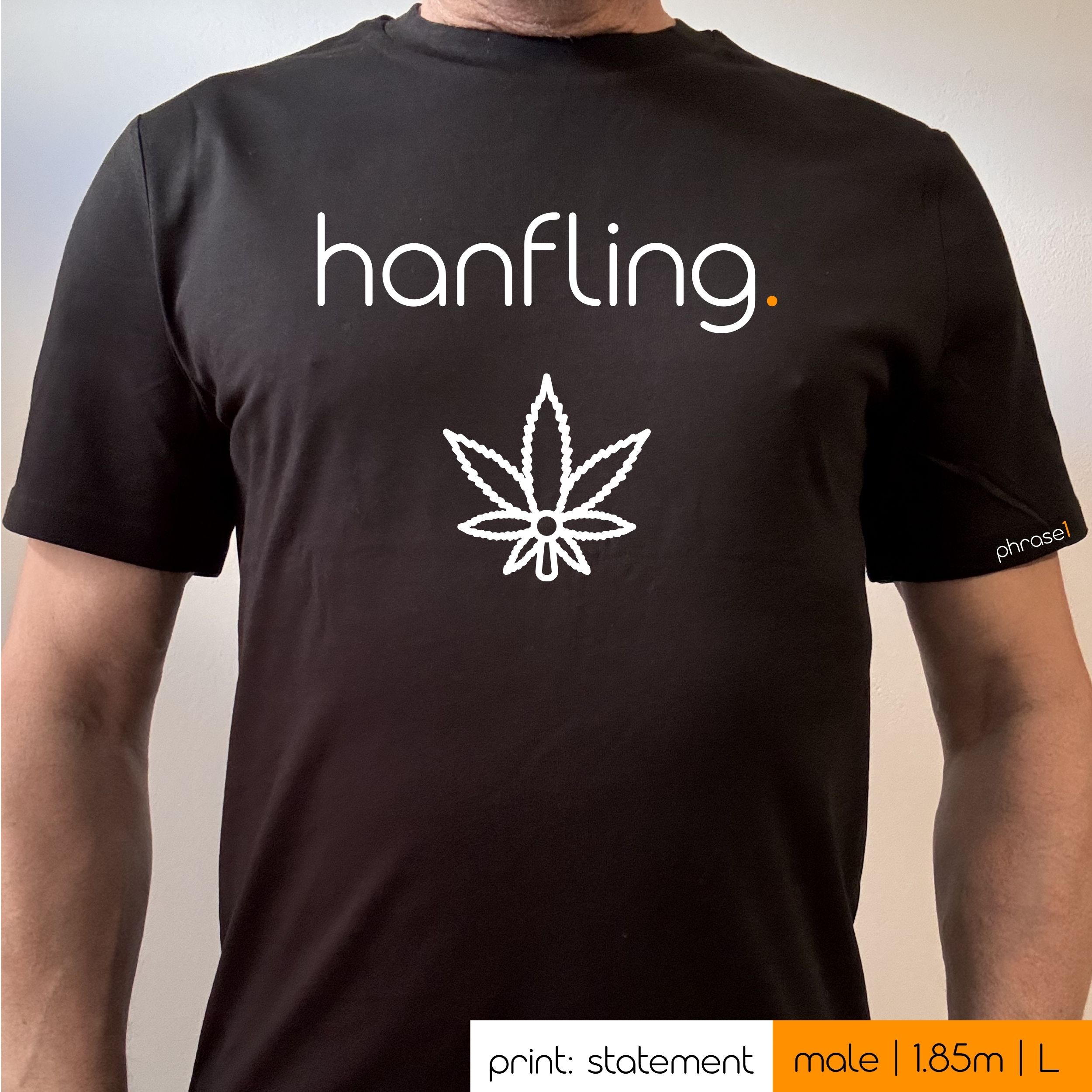 Premium T-Shirt mit Spruch „hanfling." mit Visual Cannabispflanze Premium T-Shirt mit Spruch „hanfling." mit Visual Cannabispflanze