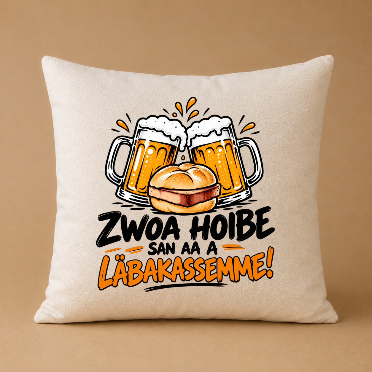 zwoa hoibe san aa a läbakassemme! Kissenhülle