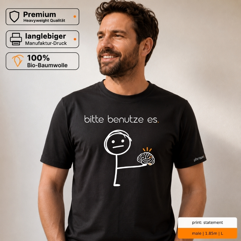 Premium T-Shirt „bitte benutze es.“
