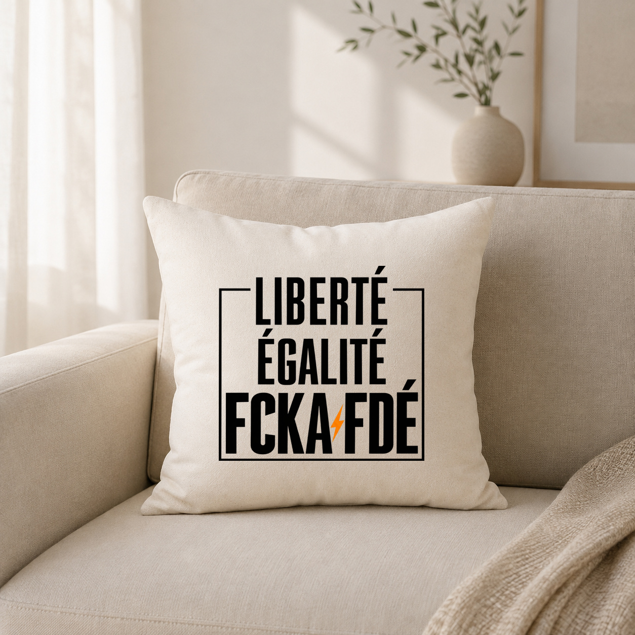 LIBERTÉ ÉGALITÉ FCKAFDÉ – Kissenhülle LIBERTÉ ÉGALITÉ FCKAFDÉ – Kissenhülle