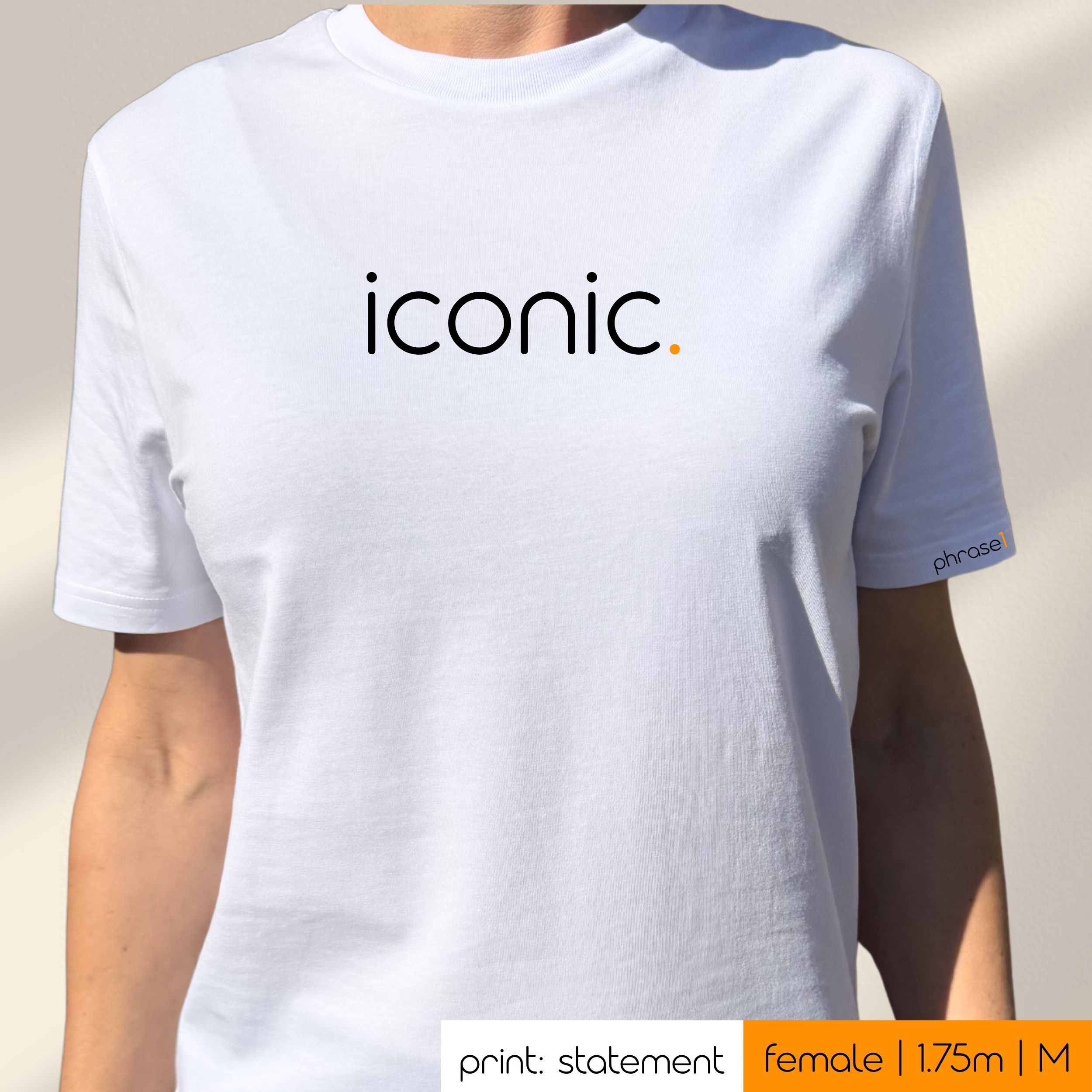 Premium T-Shirt mit Spruch "iconic." Premium T-Shirt mit Spruch "iconic."