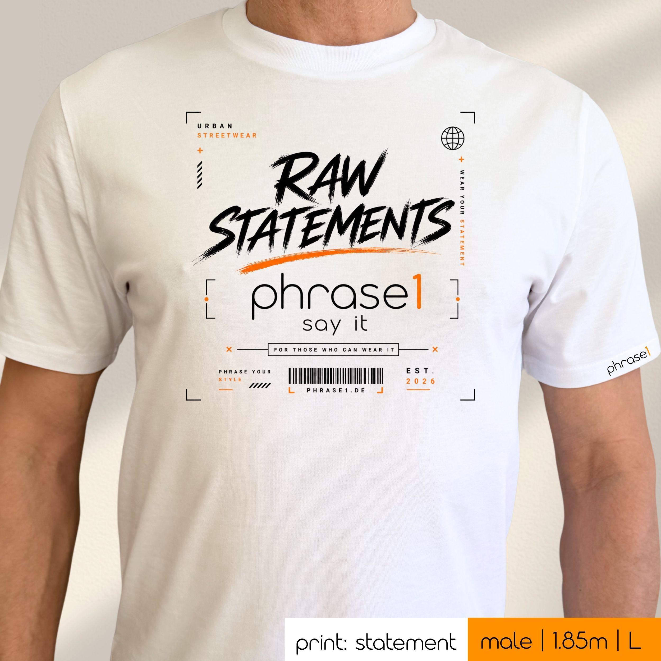 Premium T-Shirt mit Visual "p1 streetwear - raw statements" Premium T-Shirt mit Visual "p1 streetwear - raw statements"