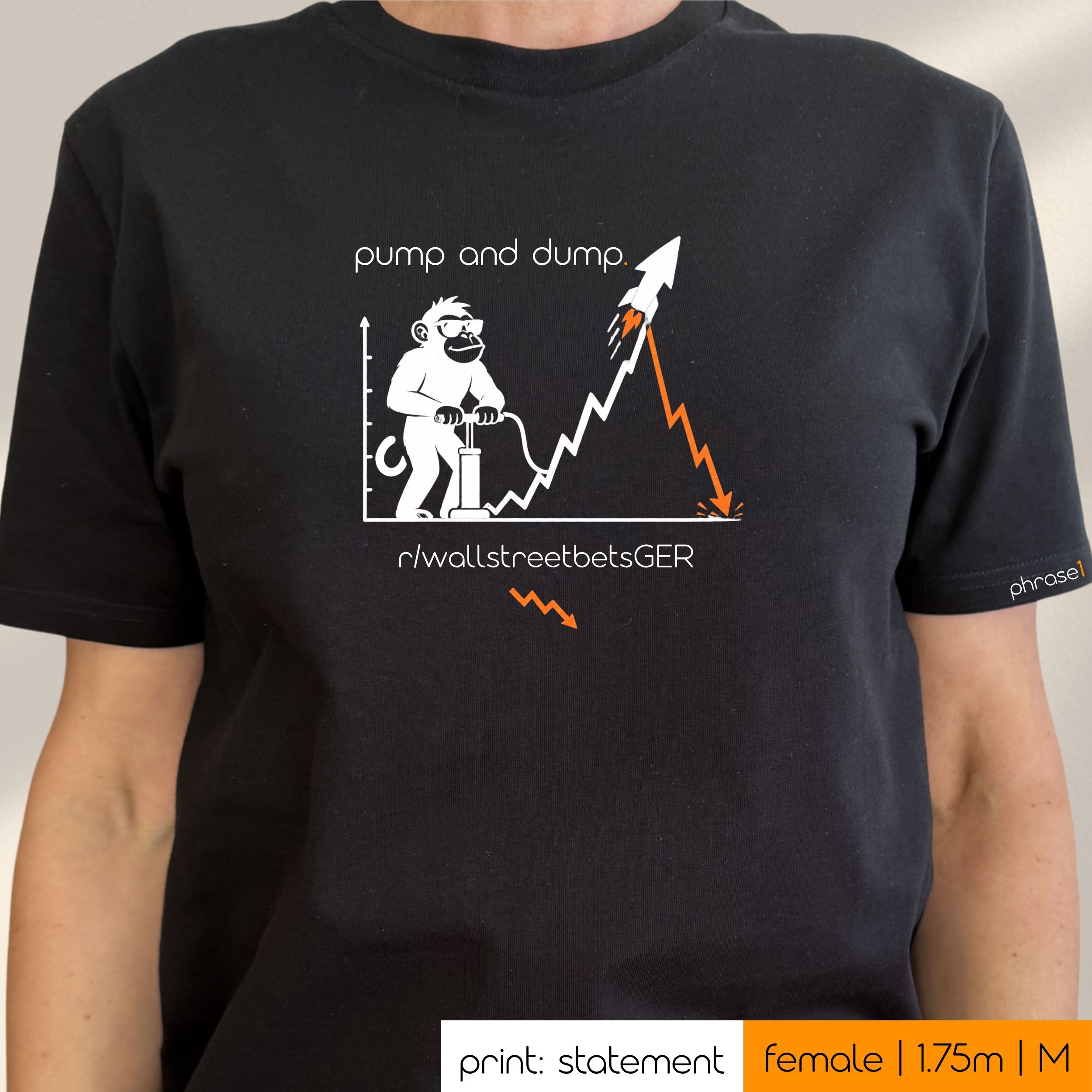 Premium T-Shirt mit Spruch "pump and dump" und Visual Premium T-Shirt mit Spruch "pump and dump" und Visual