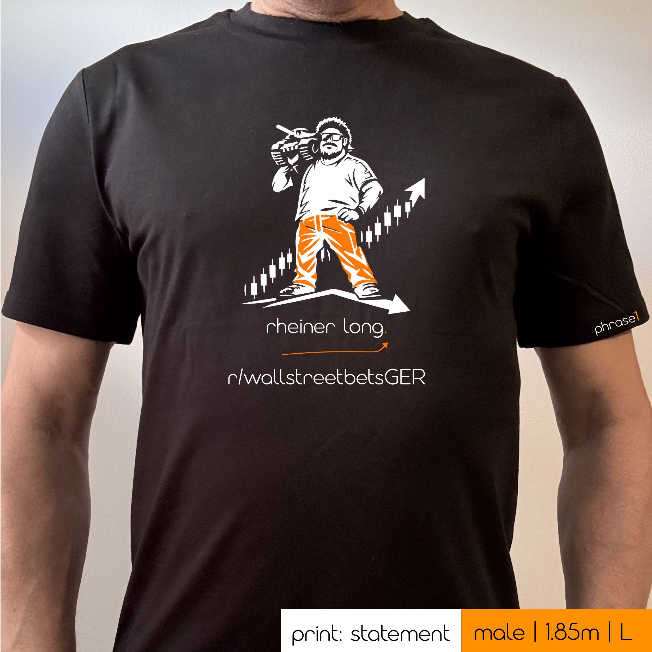 Premium T-Shirt mit Spruch "rheiner long." und Visual Premium T-Shirt mit Spruch "rheiner long." und Visual