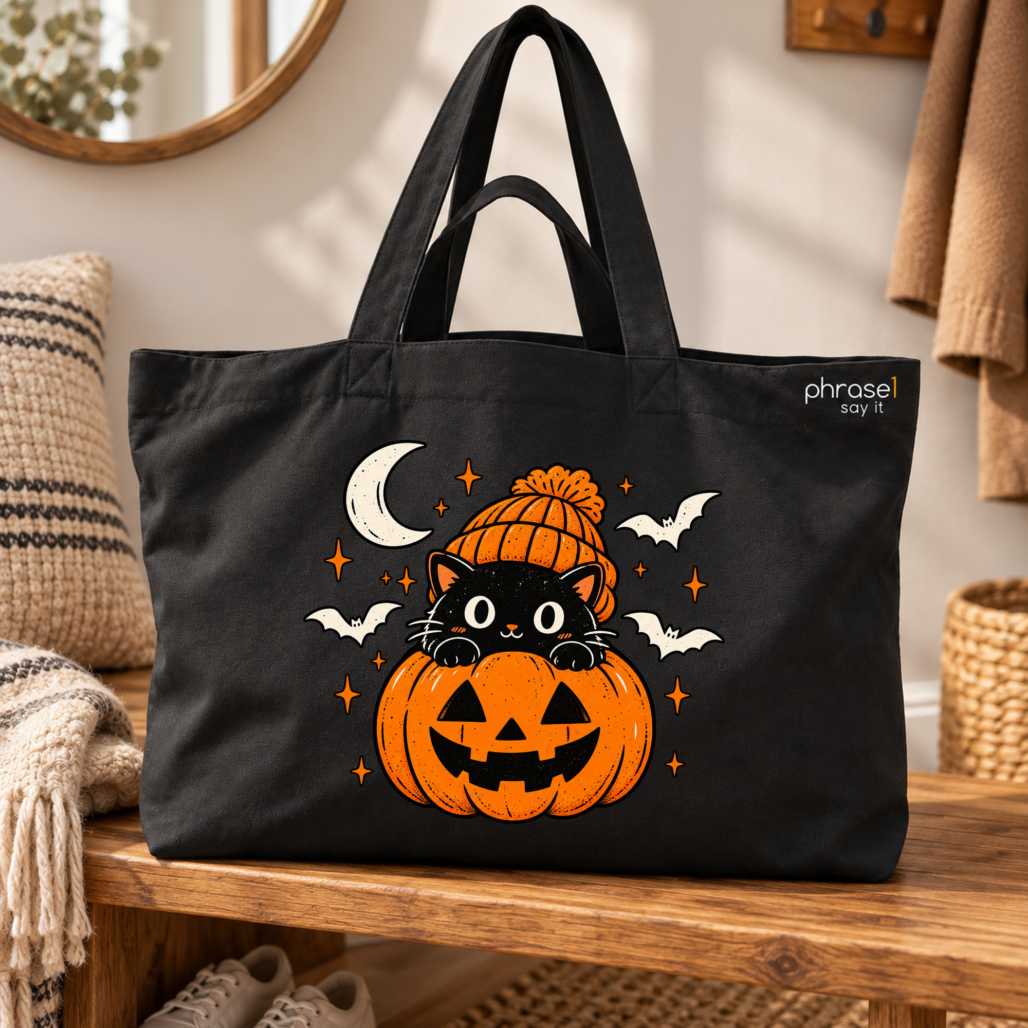 Big Shopper „Halloween Katze im Kürbis.“