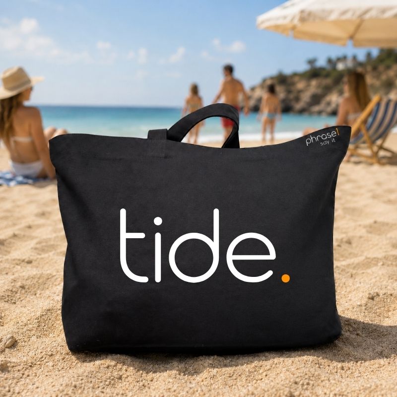 Premium Shopper mit Spruch „tide."