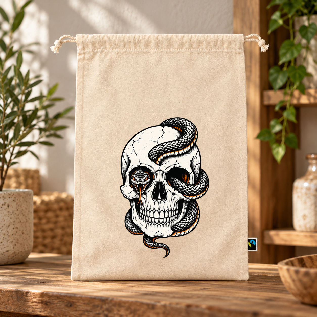 Skull & Snake – Zuziehbeutel Skull & Snake – Zuziehbeutel