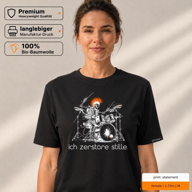 Premium T-Shirt mit Visual "Punk playing Drums" Premium T-Shirt mit Visual "Punk playing Drums"