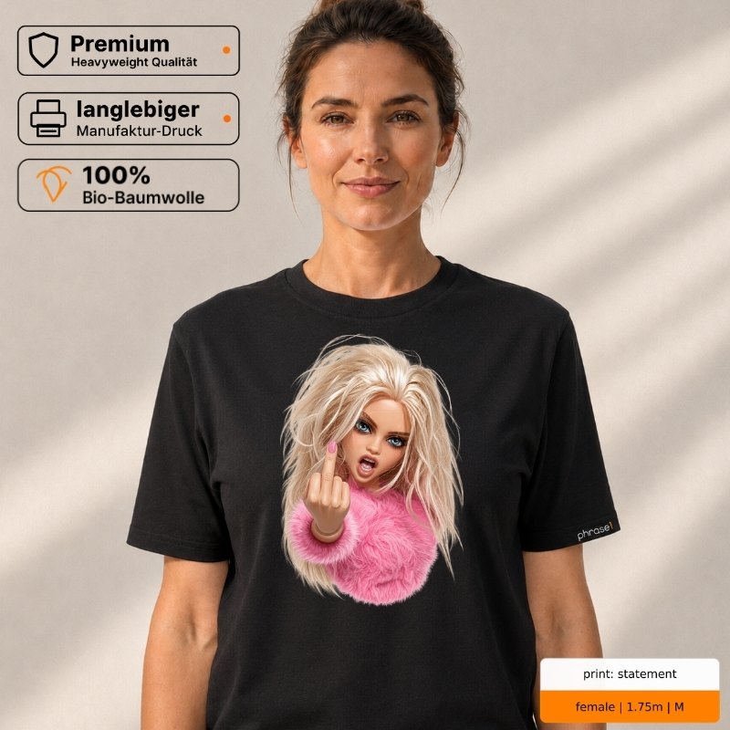 Premium T-Shirt mit rebellischem Puppen-Motiv