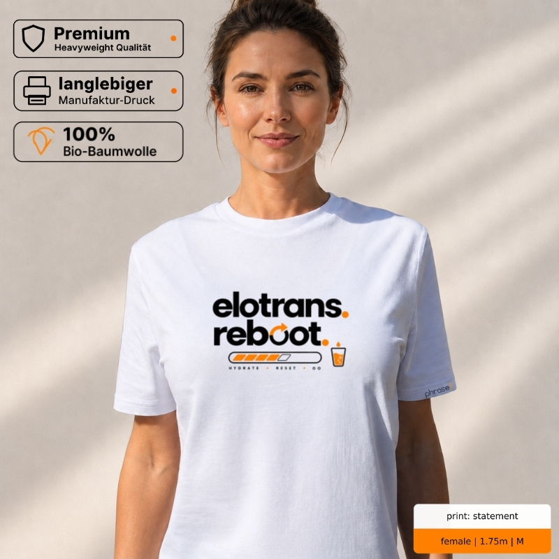 Premium T-Shirt mit „elotrans. reboot.“ Statement