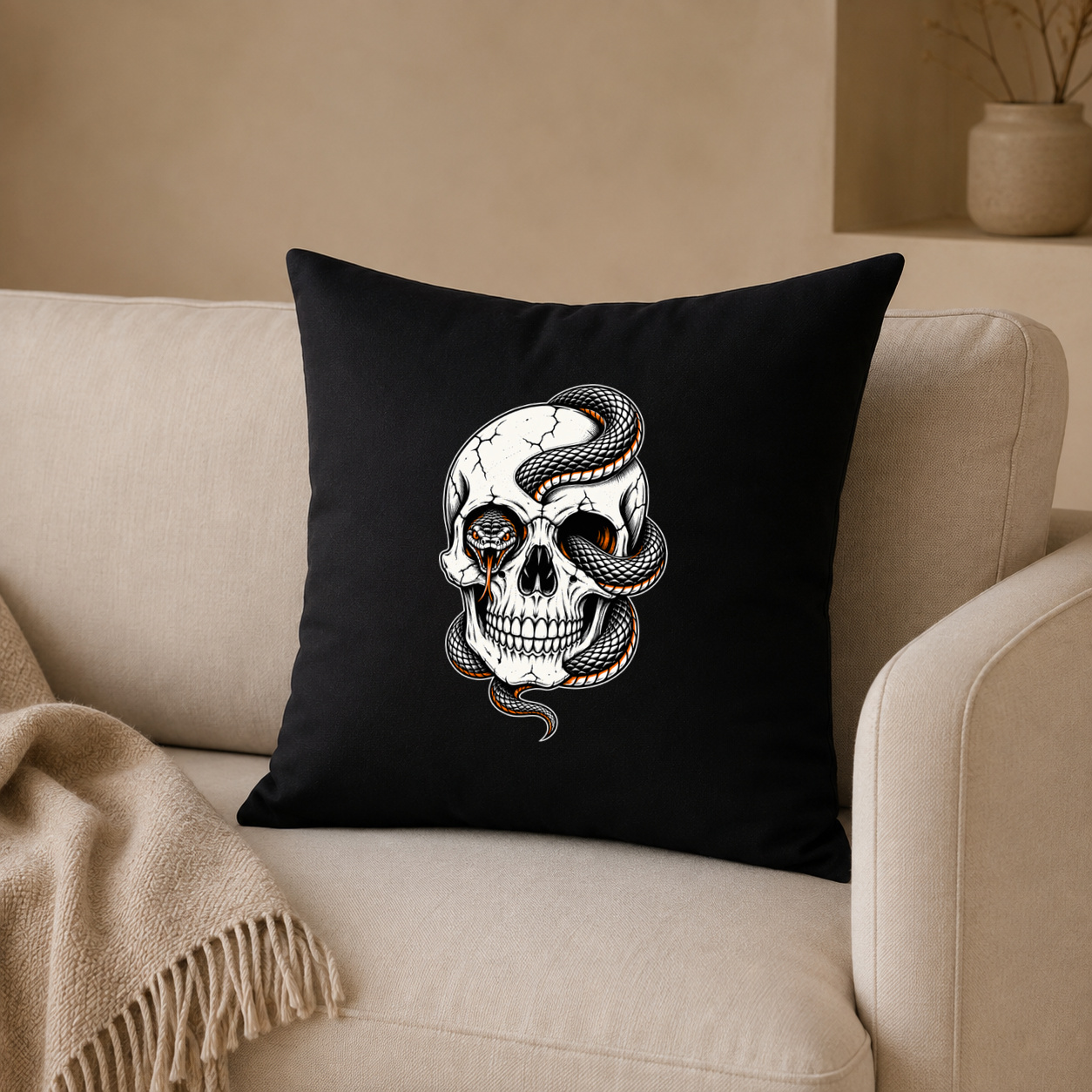 Skull & Snake – Kissenhülle Skull & Snake – Kissenhülle