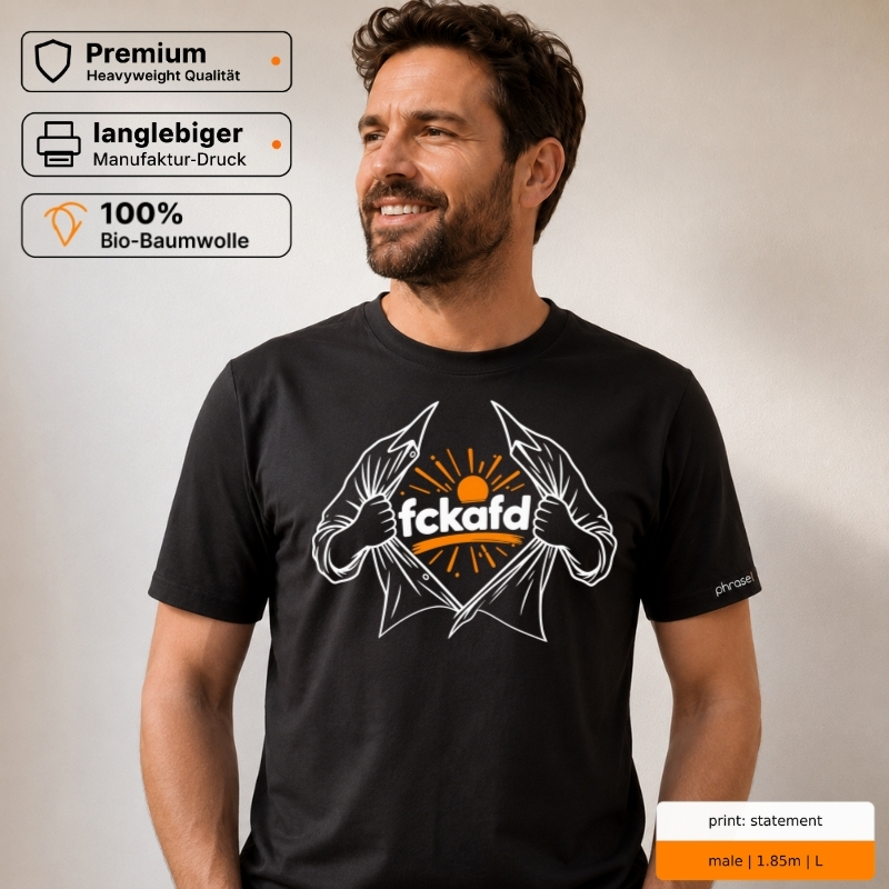 Premium T-Shirt mit „fckafd“ Statement-Motiv