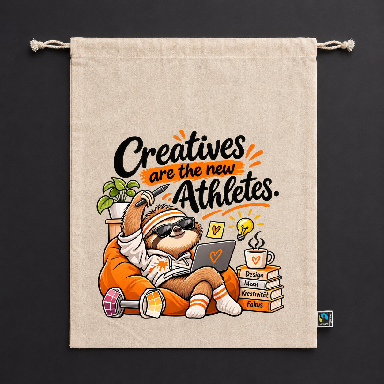 Zuziehbeutel „Creatives are the new Athletes.“ Zuziehbeutel „Creatives are the new Athletes.“
