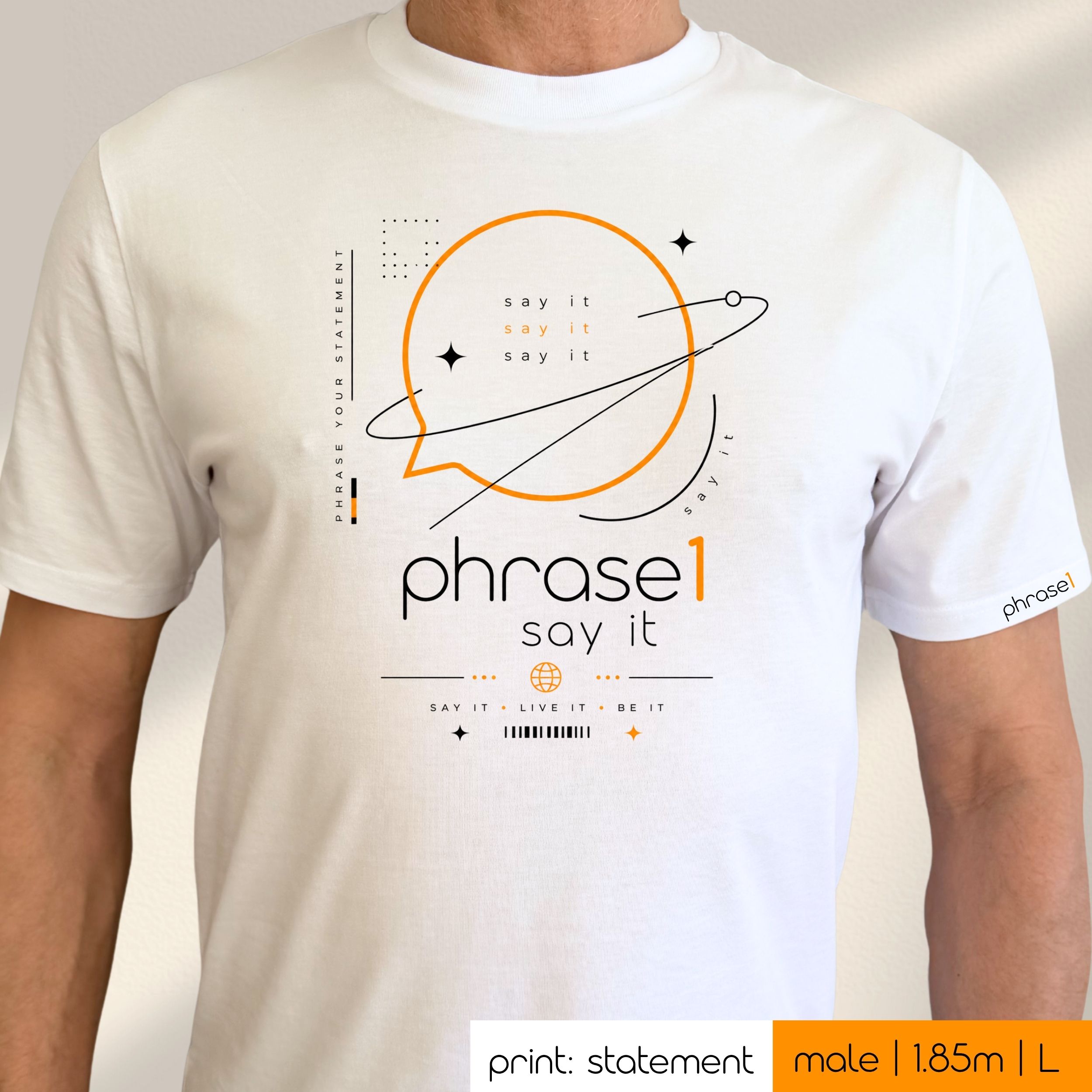 Premium T-Shirt mit Visual "p1 streetwear - orbit." Premium T-Shirt mit Visual "p1 streetwear - orbit."