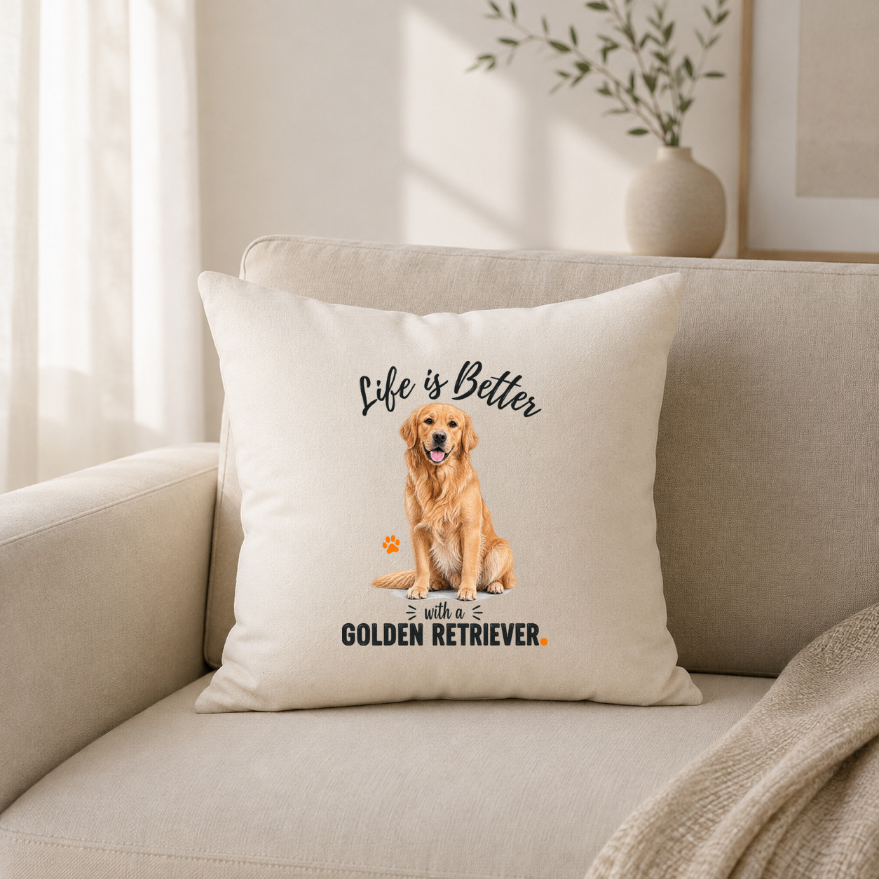 Life is Better with a Golden Retriever Kissenhülle Life is Better with a Golden Retriever Kissenhülle