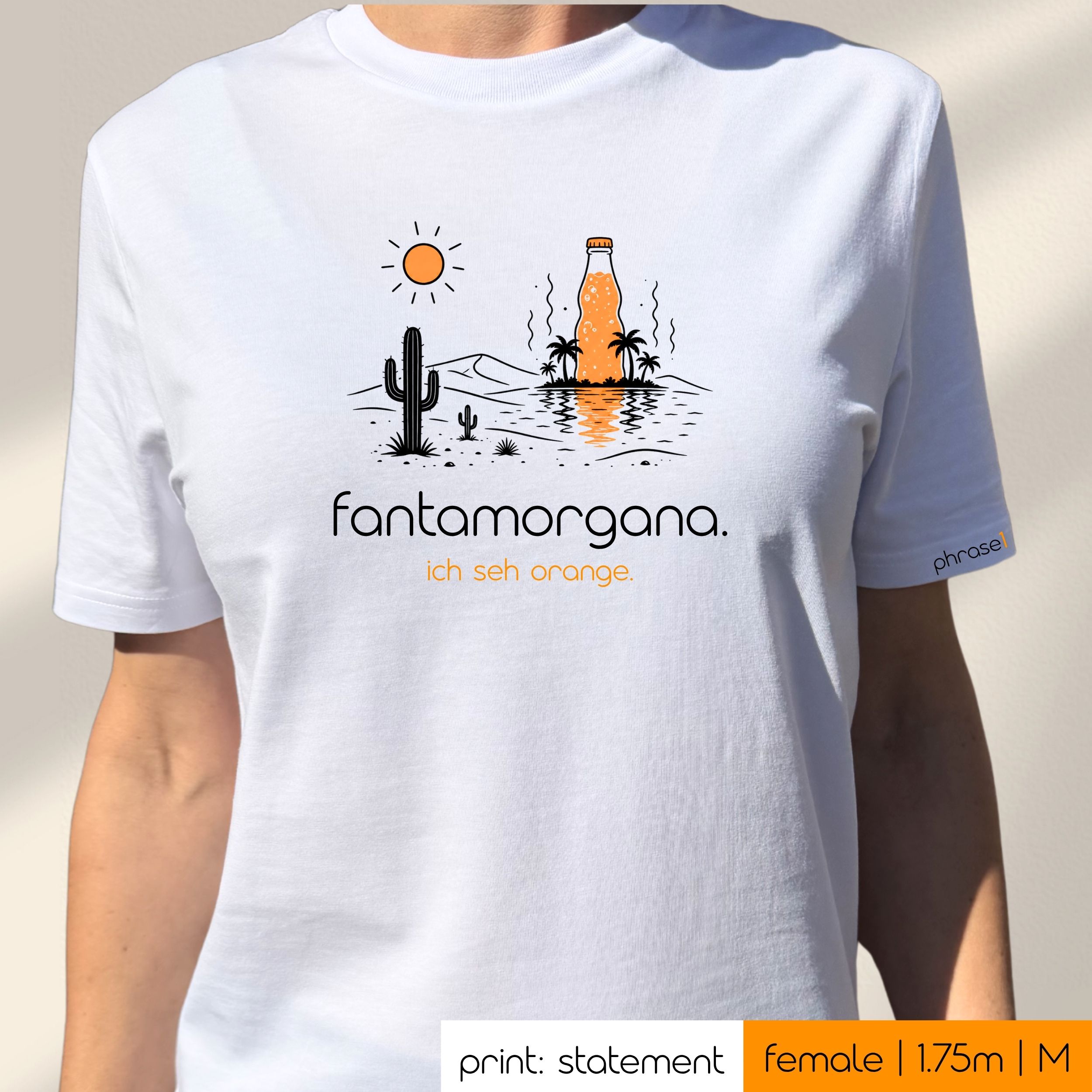 Premium T-Shirt mit Spruch "fantamorgana." und Visual