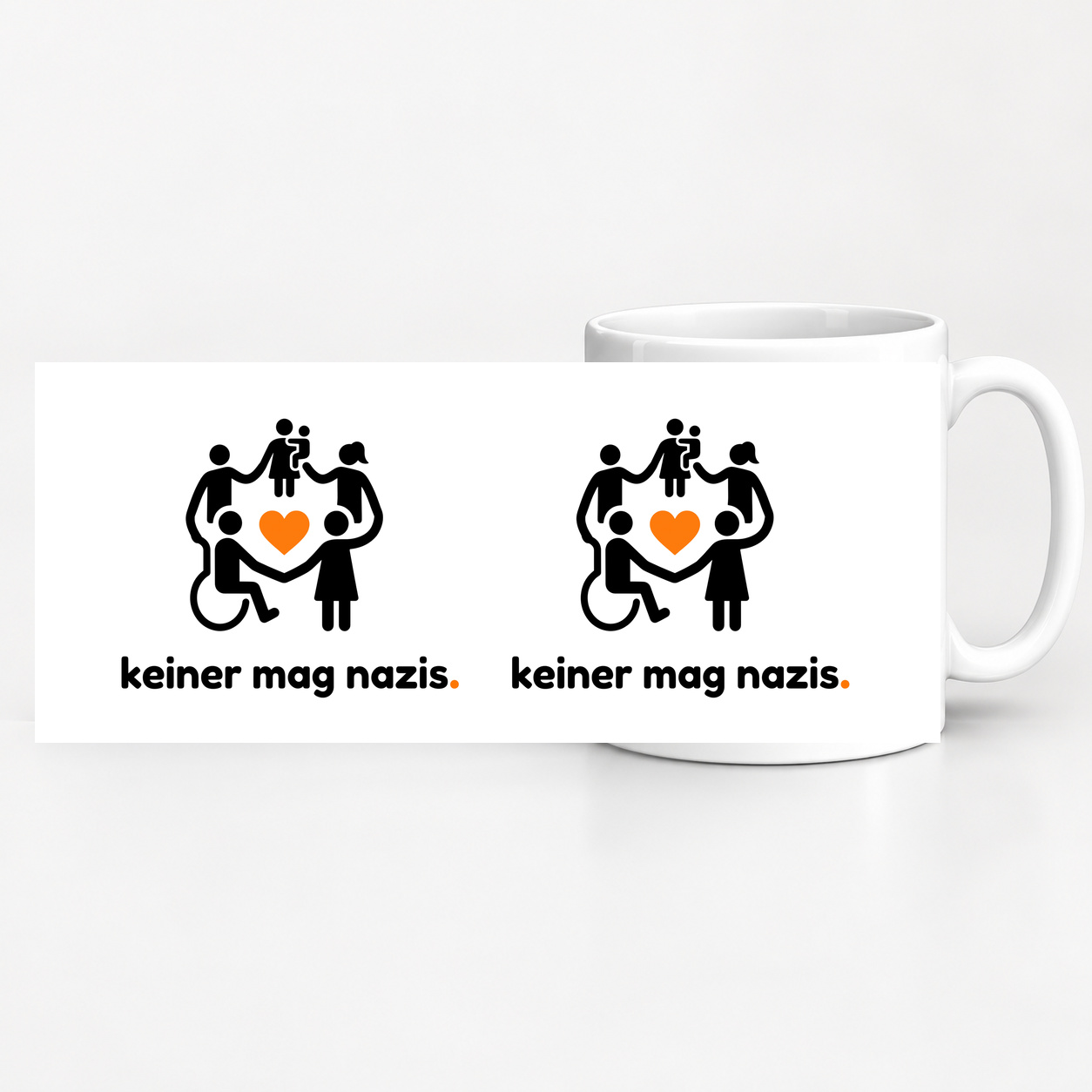 Tasse „keiner mag nazis.“