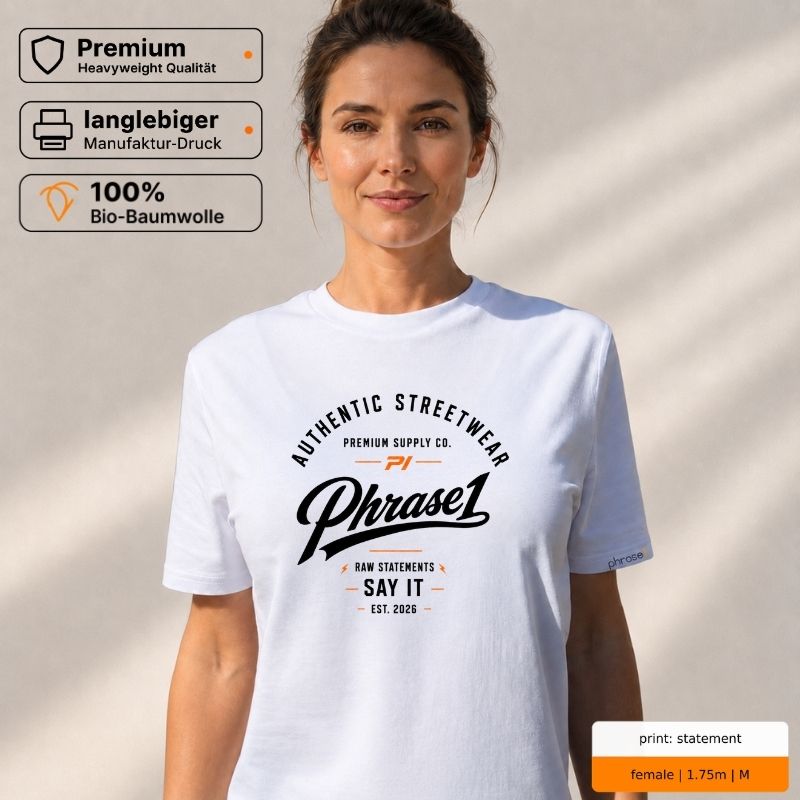 Premium T-Shirt mit Phrase1 Authentic Streetwear Motiv