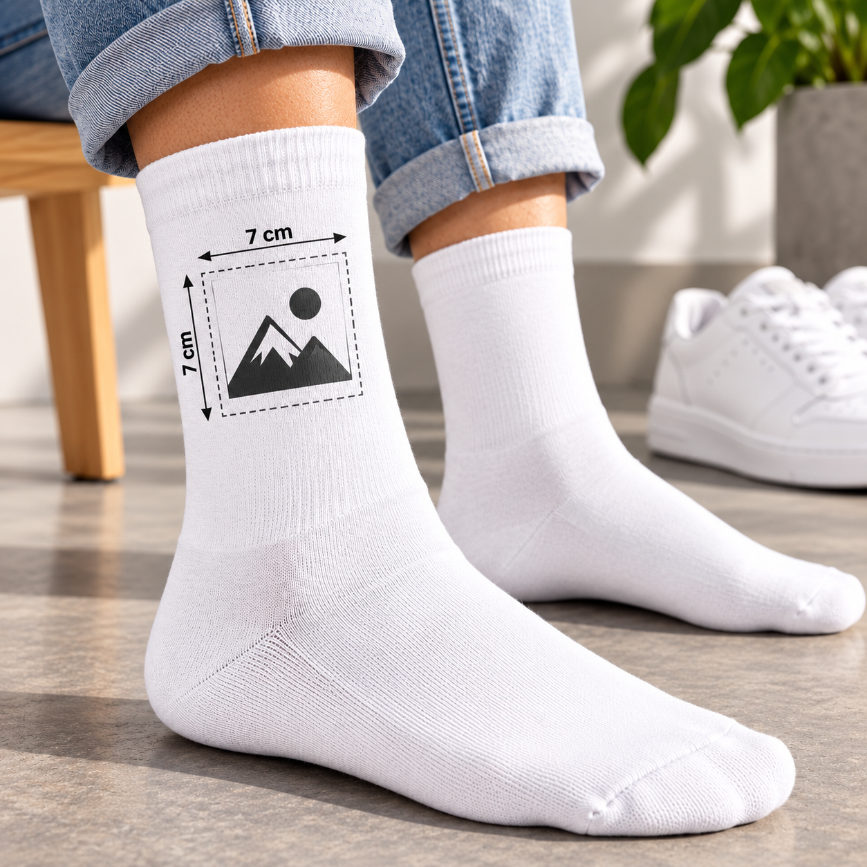 Weiße Crew-Socken „keiner mag nazis.“