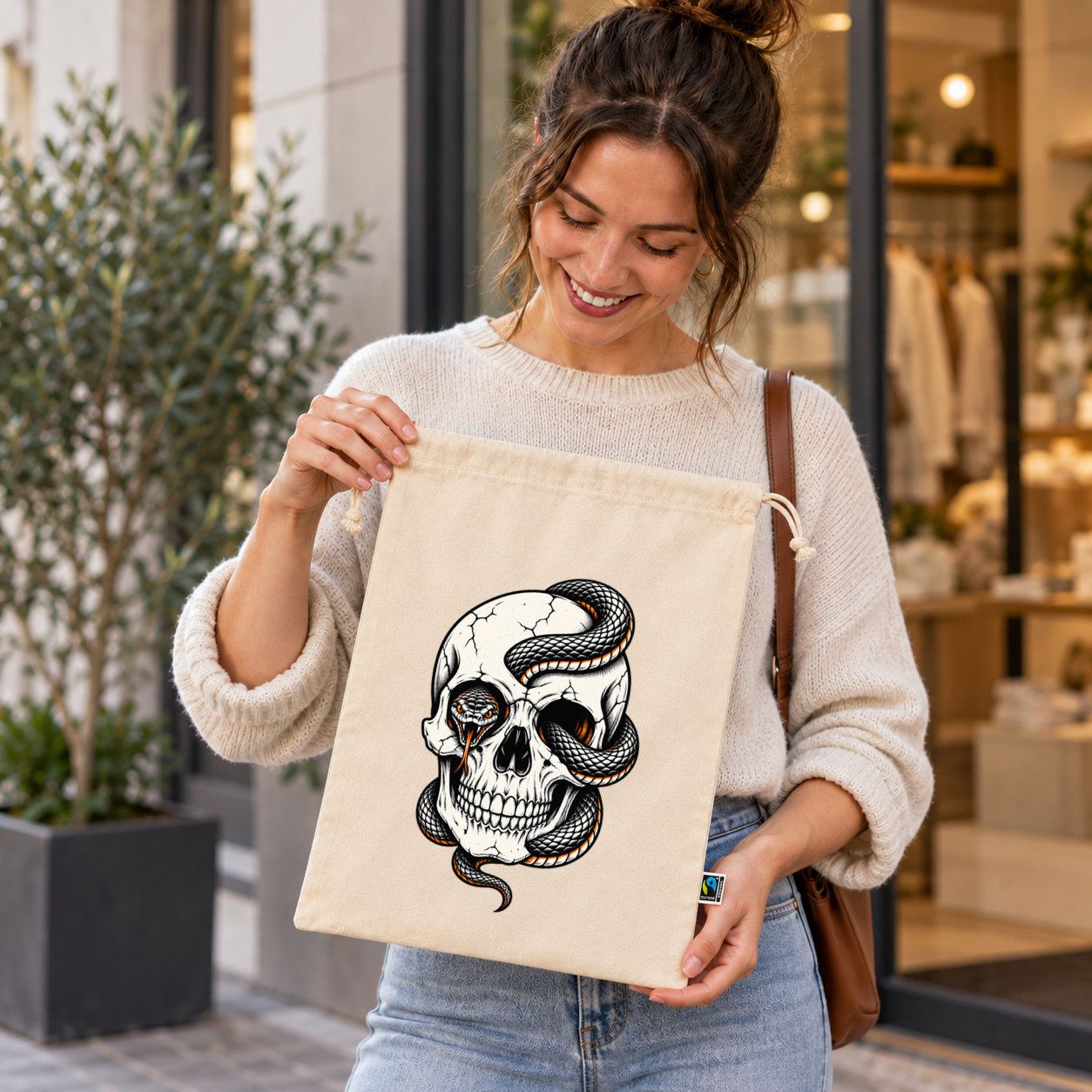 Skull & Snake – Zuziehbeutel