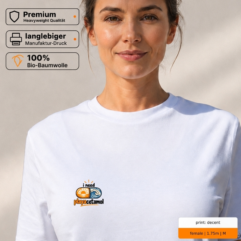 Premium T-Shirt mit „i need playacetamol“ Sommer-Motiv